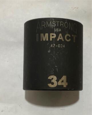 Armstrong 47-034 34mm 1/2'' Dr 6pt Impact Socket USA