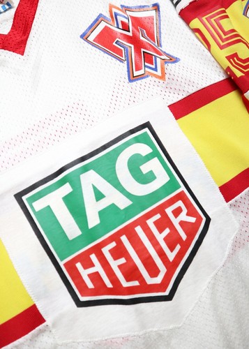 EHC BIEL BIENNE SWISS 80s 25 MATCH WORN HOCKEY JERSEY WEST GERMANY ADIDAS MEN XL - Picture 3 of 16