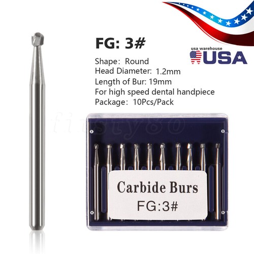 Dental Carbide Tungsten Steel Drills Burs FG Burr for High Speed Handpiece 1.6mm - Picture 108 of 140