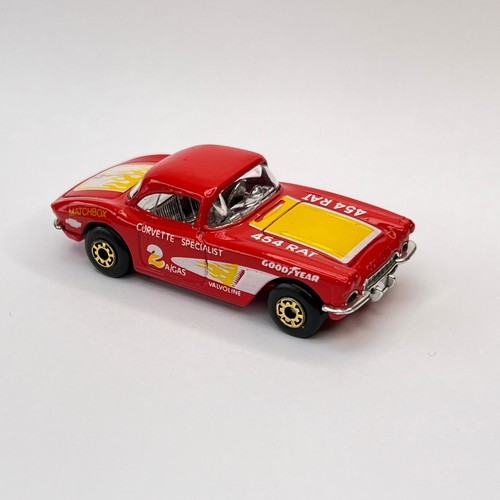 Matchbox 1962 Corvette Red Body Racing Model Car US Market GOLD Wheels Mint