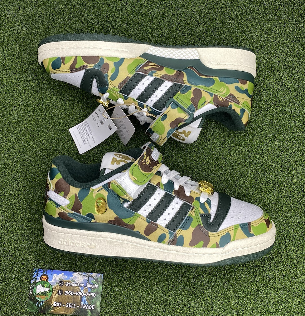 Size BAPE x Adidas Forum 84 Low 30th Anniversary Green Camo ID4771 FAST  SHIP