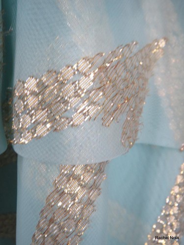 Badgley Mischka Tiered Dress Sz 8 M NEW Blue Metallic Tutu Mini Sleeveless Slip - Picture 5 of 12