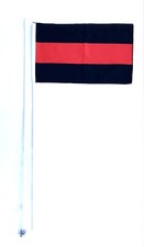 JLP 2 Part 7 Ft tall 1/4 In Pole 12x19 Balck Red Line MAde In The USA Whip Flag
