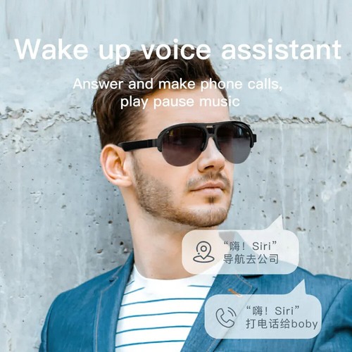 Smart Sunglasses Bluetooth Wireless Earphone Headset with Mic Speaker Call Music - Picture 7 of 18