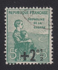 TIMBRE 1922 Orphelins de guerre n°163 Y&T +2,5c/5c+5c FRANCE oblitéré