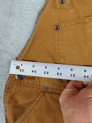 Carhartt Insulated Quilted Canvas Bib Overalls Kids Size 5 Brown Double Knee - Picture 13 of 19