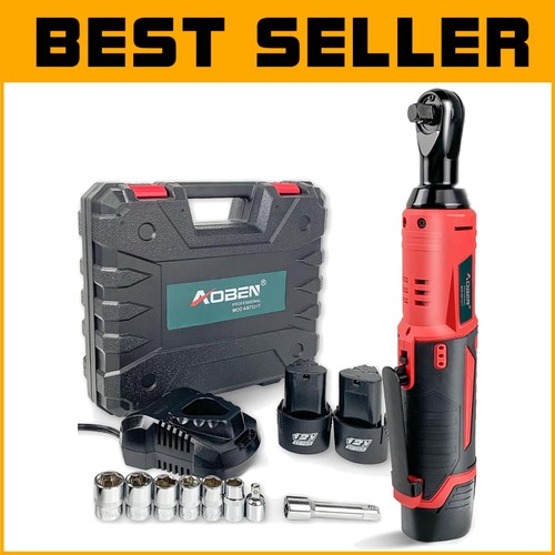 Electric Ratchet Wrench Kit: 12V Power Tool with 280RPM, 2 Batteries & Charger