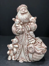 Beige Brown Gare Inc Vintage 1997 Porcelain Santa Claus EC Christmas 9.25x6.5x4"