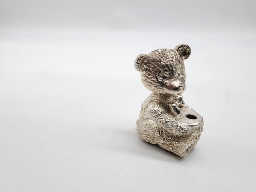 Statuina Orso in pregiato peltro con vaso di miele marcata - Foto 5 di 9