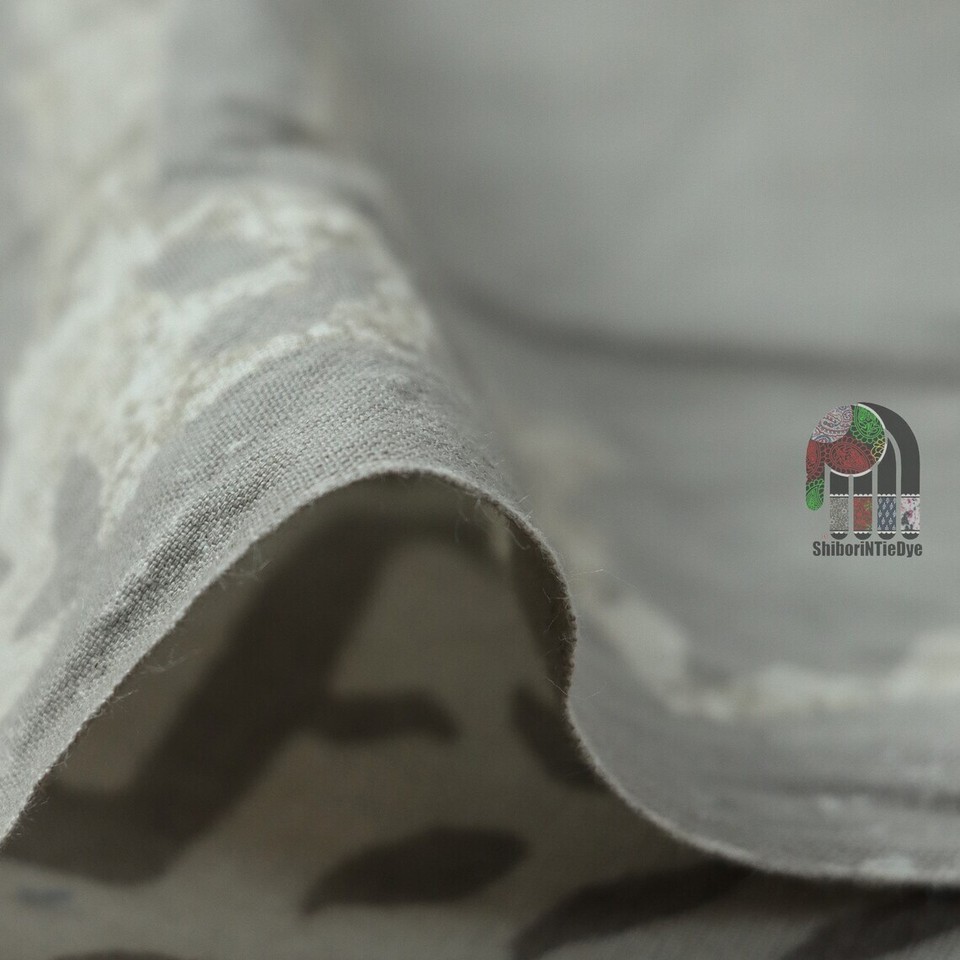 Hand Block Dabu Floral Printed Cotton Fabric, Natural Vegetable Dyed