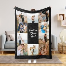 Personalized Photo Collage Fleece And Sherpa Blanket - Wedding Blanket Pictures