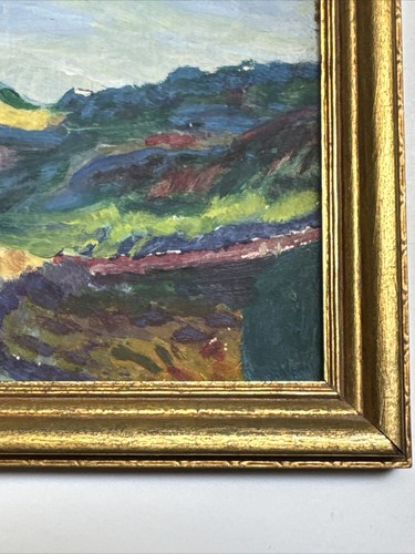 Antique Landscape Painting SMALL GEM MYSTERY ARTIST MODERNISM EXPRESSIONISM - Picture 10 of 13