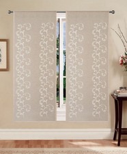 Coppia Tende a Pannello Marta Ricamate Arabesco 60x150/60x240 cm Eleganti