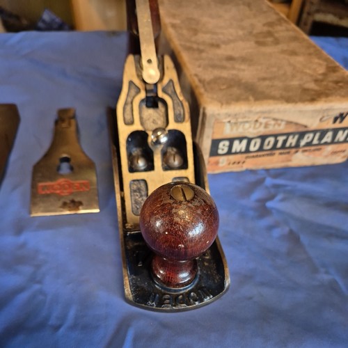 WODEN-RECORD W4 smoothing plane . 1962 / 63. Virtually unused clinker boat tool - Picture 3 of 16