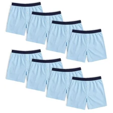 8 Pack Boxer Shorts Mens Classic TAGLESS Underwear Boxers 100% Cotton Blue Small