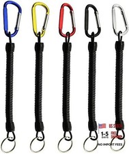 5PCS Stretchy Spiral Coil Keychain Fishing Lanyard with Color - Color