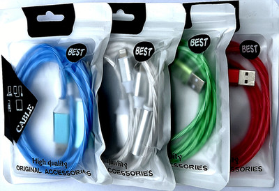 Universal LED Light-up Flashing Mini USB Charger Type-C Cable Cord Multi Micro