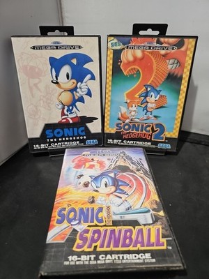 Sega Mega Drive Sonic Spielepaket 3x Spiele alle funktionstüchtig & bespielt