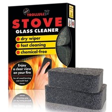 TROLLULL Stove Glass Cleaner for woodburning stoves and Burners, Sponge, Fire...