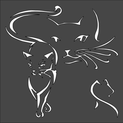 Cat Silhouette Home Decor Reusable Plastic Stencil - StencilAir