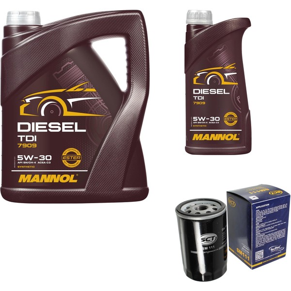 SCT Inspektionspaket 6L Mannol TDI 5W-30 FüR VW Golf V 1.6 Audi A3 A4 Skoda-image