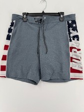 Hurley Phantom Fastlane American Board Shorts Mens 34 9" Swim Trunks USA Flag