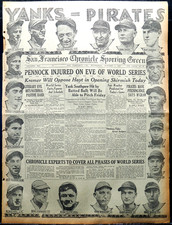 1927 San Francisco Sports Section - Yankees - Pirates World Series, Babe Ruth