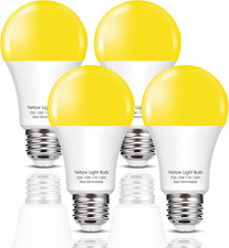 150W Equivalent Yellow LED Bug Light Bulbs Outside, A19 LED Yellow Bug Bulb Outd