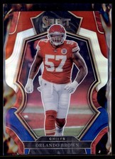 2022 Panini Select Football Red and Blue Die-Cut Prizm Orlando Brown Chiefs 151