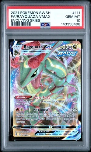 2021 Pokemon Sword & Shield Evolving Skies #111 Fa/Rayquaza Vmax PSA 10