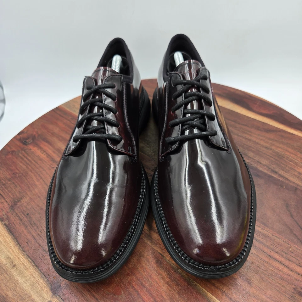 Zapato Cole Haan Original Grand Ultra Hombre 9.5 Negro Borgoña Charol Oxford Foto 3 de 4