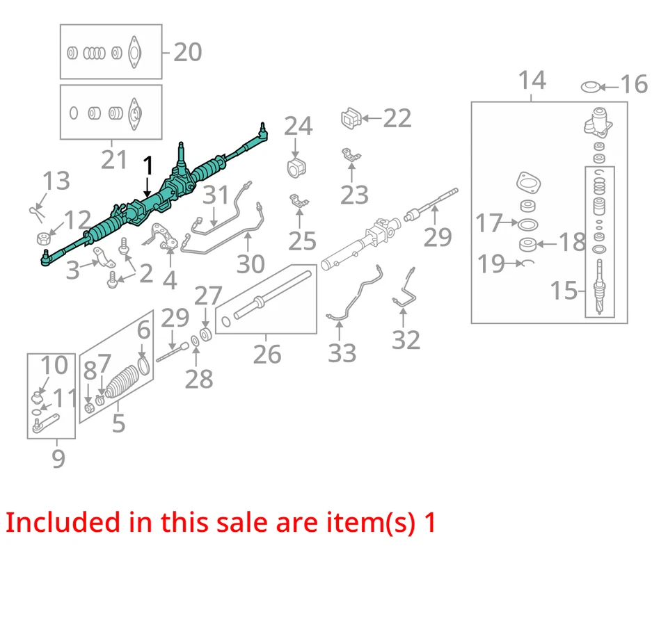 Saab 9-2X 2005 cremallera de engranajes de dirección y piñón OEM 116 k millas - LKQ317106605 Foto 4 de 4