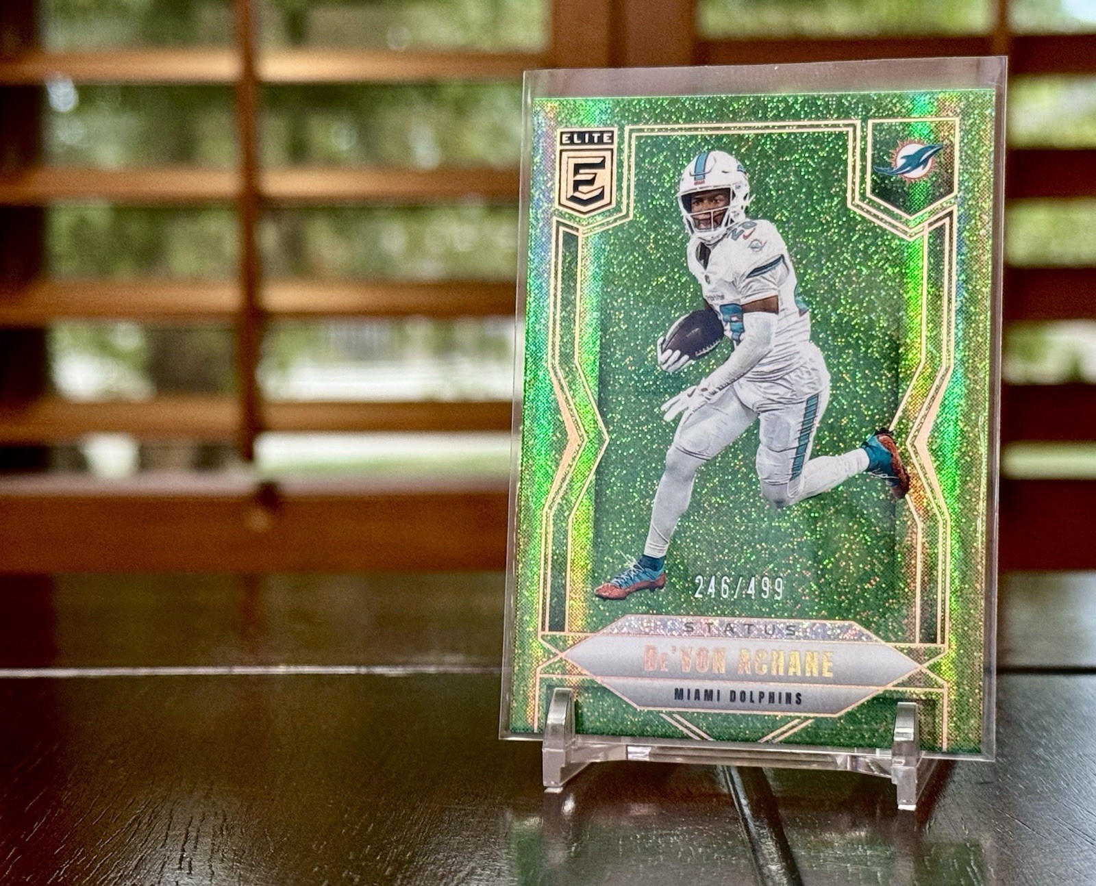 2025 Panini Donruss Elite De'Von Achane #44 Status Sparkle /499