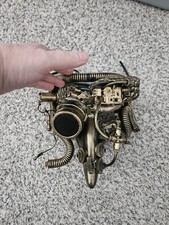 Steampunk Full Face Mask Adjustable Plastic Silver/Black/Gold One Size Halloween