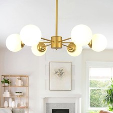 Industrial Modern Chandelier Glass Gold Ceiling Lamp Sputnik Vintage Living Room