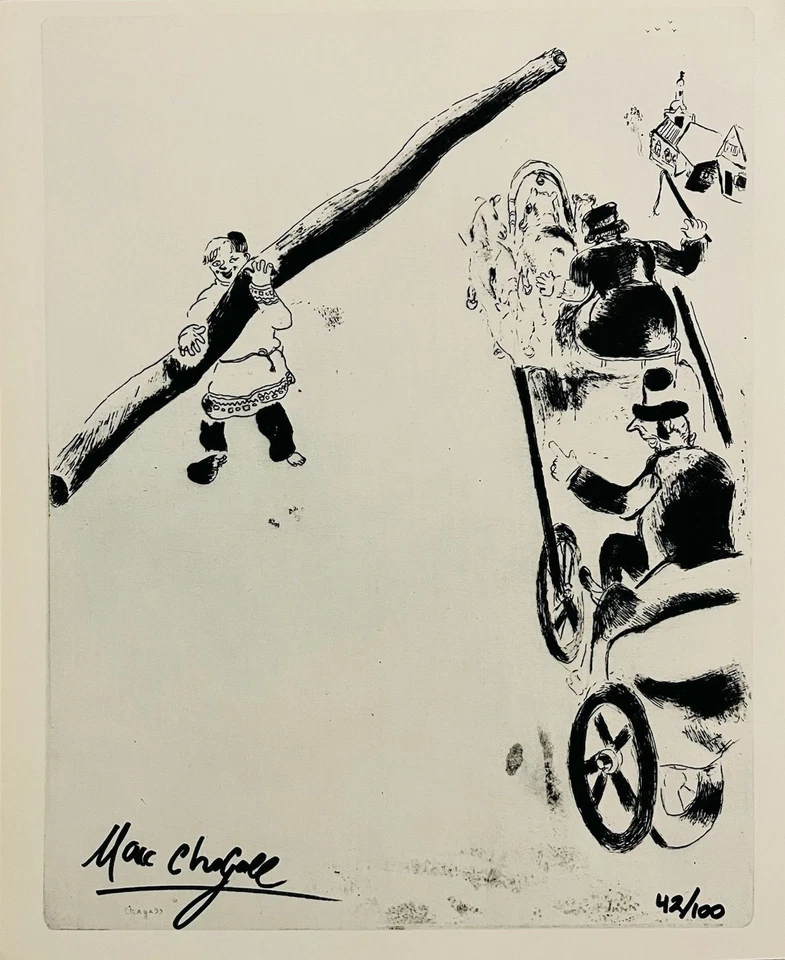 Impresión original firmada a mano por Marc Chagall con certificado de autenticidad y +$3.500 USD de valoración Foto 2 de 4