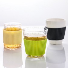 Anti -scald Mug Sleeve Vertical Stripes Cup Cover Silicone Cup Sleeve Glass