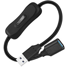 USB On/Off Switch Power Cable, 5Gbps USB 3.0 Extension Cable, 1FT Type a Male
