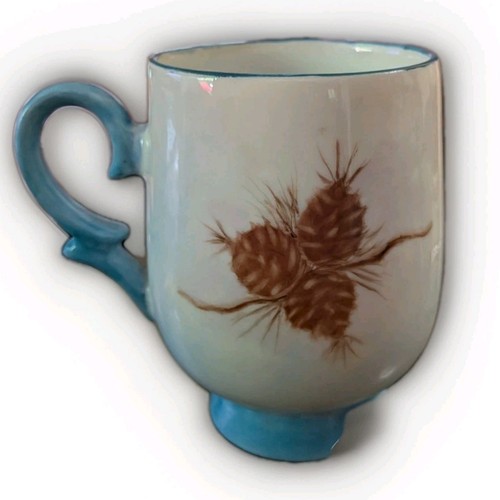 Vintage Footed Hand-painted Bird & Acorn Tea Cup/ Coffee Mug - Picture 2 of 8