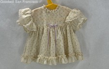 Vintage Baby Girl's Ditsy Floral Frilly Dress Size 6-9M Style FF-419 Made in USA