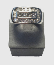 Men's Diamond Ring 14k White Gold 1.20 Carat T.W.