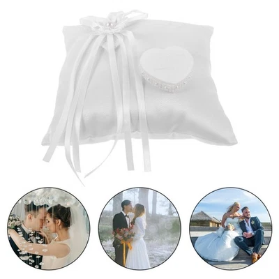 Oreiller d'anneau blanc romantique Solder Square Ring Solder Bearier Bearier - Photo 1/4