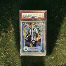 2023 Topps Argentina Fileteado Angel Di Maria Sky Blue & White Tango /99 PSA 10