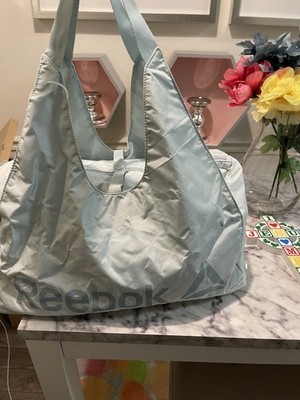 Reebok Light Blue Nylon Gym Bag Zip Snap Closure with Nylon Handles