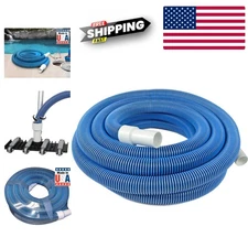 Heavy Duty In-Ground Pool Vacuum Hose with Swivel Cuff 30 Feet Durable Flexibl
