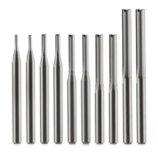 1/8 Inch Straight Router Bits Set (CED 1.0mm 1.5mm 2.0mm 2.5mm 3.175mm) Milli...