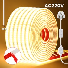 220V COB LED Strip High Density Tape Lights Flexible Lighting Outdoor Waterproof