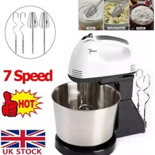 7 Speed + Cake Electric Stand Mixer Food Multi Mixing Bowl Blender Beater Dough