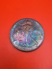 American Silver Eagle 1 Ounce AU Monster Rainbow Toning US Coin 2004