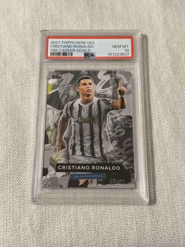 2021 Topps Now UCL Cristiano Ronaldo 768 Career Goals PSA 10 Gem M